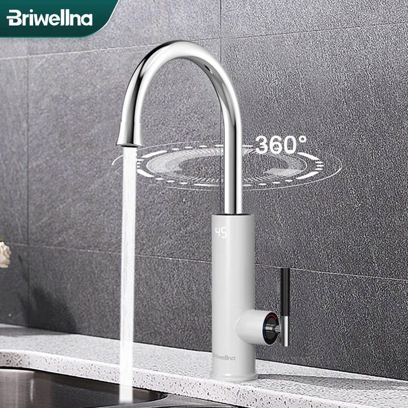 Briwellna Electric Water Heater Kitchen Faucet 2 in 1 Tankless Water Heater For Home 220V Electric Geyser Mini Heater Geyser
