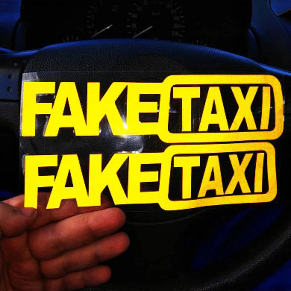 

1/2/4pcs Car Stickers FAKE TAXI Reflective Car Sticker For VW Golf 4 Ford Focus 3 Toyota Auris Seat Exeo Bmw E46 Car Styling