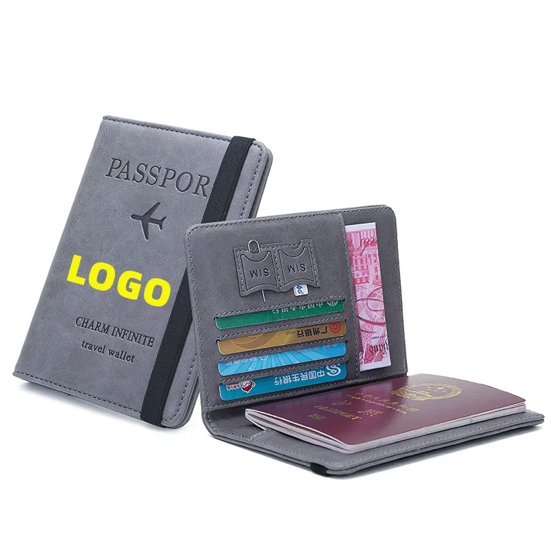 

Multi-Function Document Folder Passport Bag Overseas Travel RFID Passport This Passport Favorites Can be Carved LOGO Custom