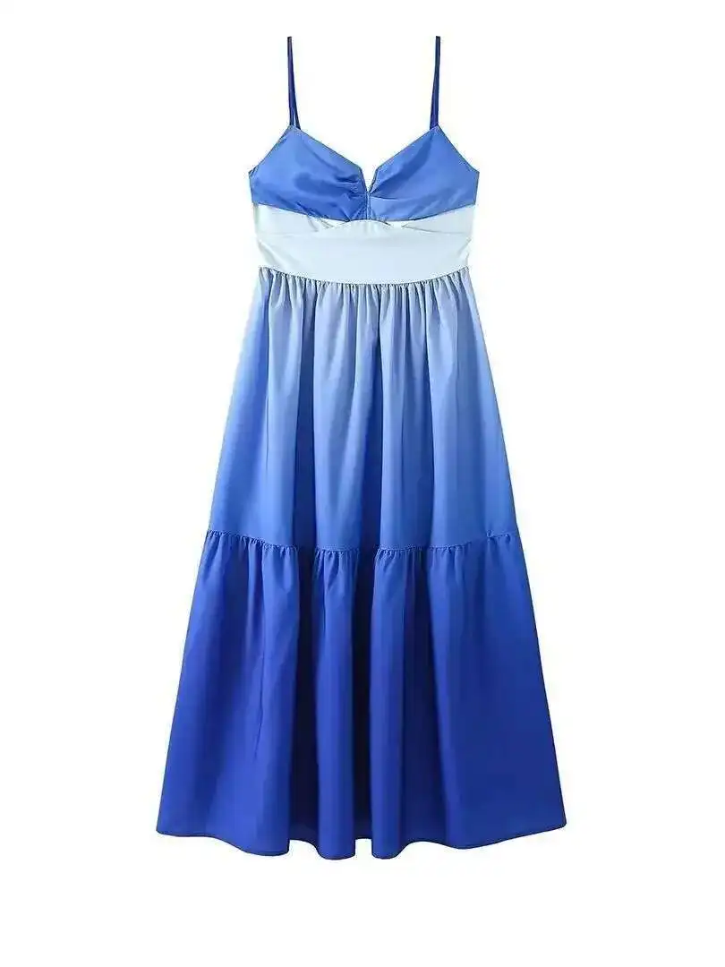 Женское миди с открытой спиной BabYoung элегантное платье макси без рукавов