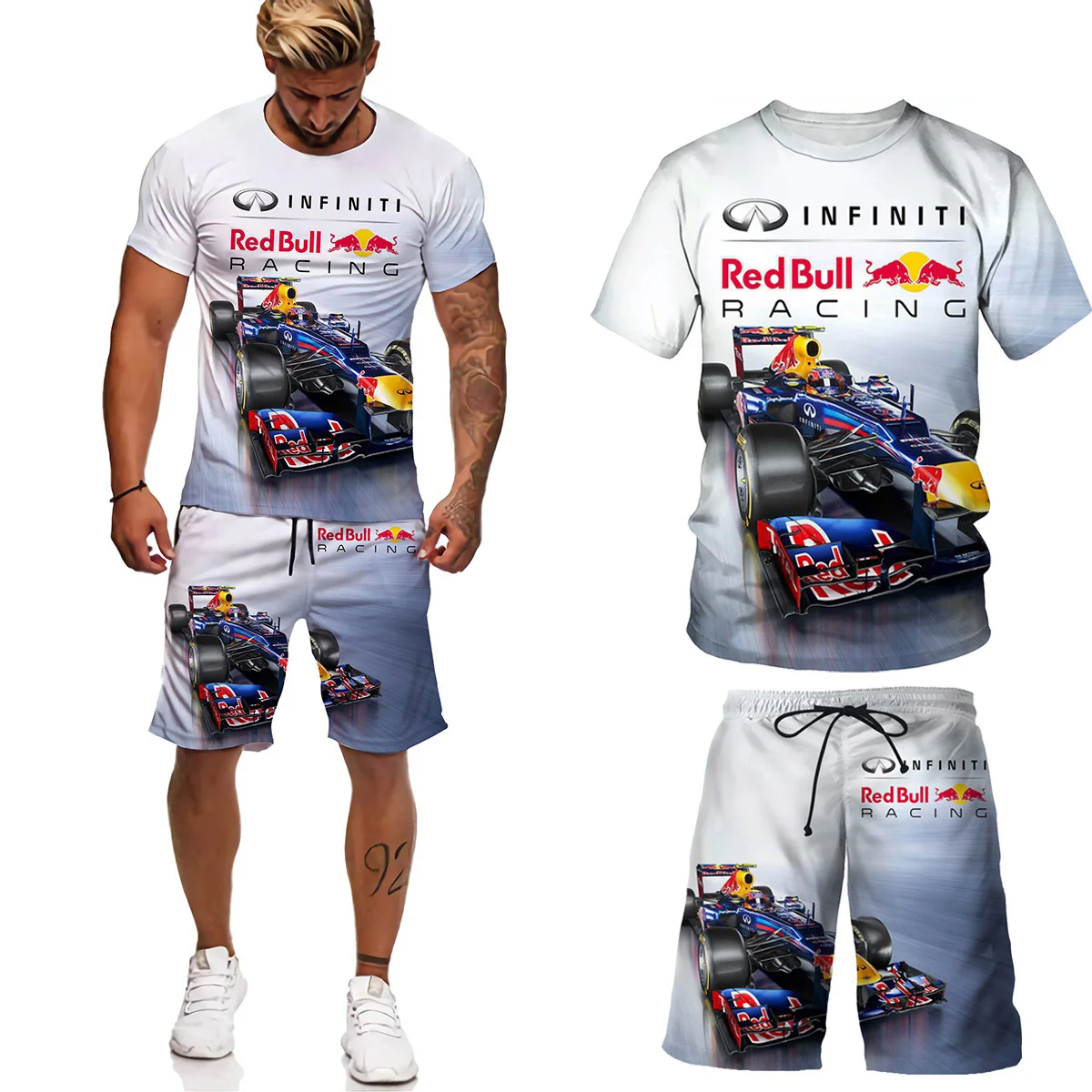 New 3D Printed Oversized T-shirt Shorts Set For Men Sports Jersey Punk Tops Suit Novelty Comfortable Breathable Leisure Clothes |