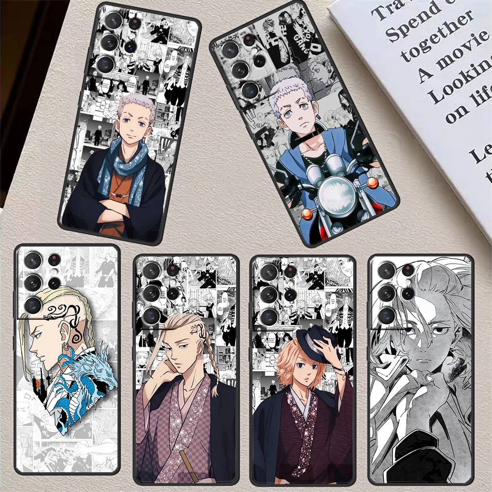 

Tokyo Revengers Anime Boy For Samsung S23 S22 S21 Ultra S20 FE Pro Lite S10 S9 S8 Plus 5G Black Phone Case Cover