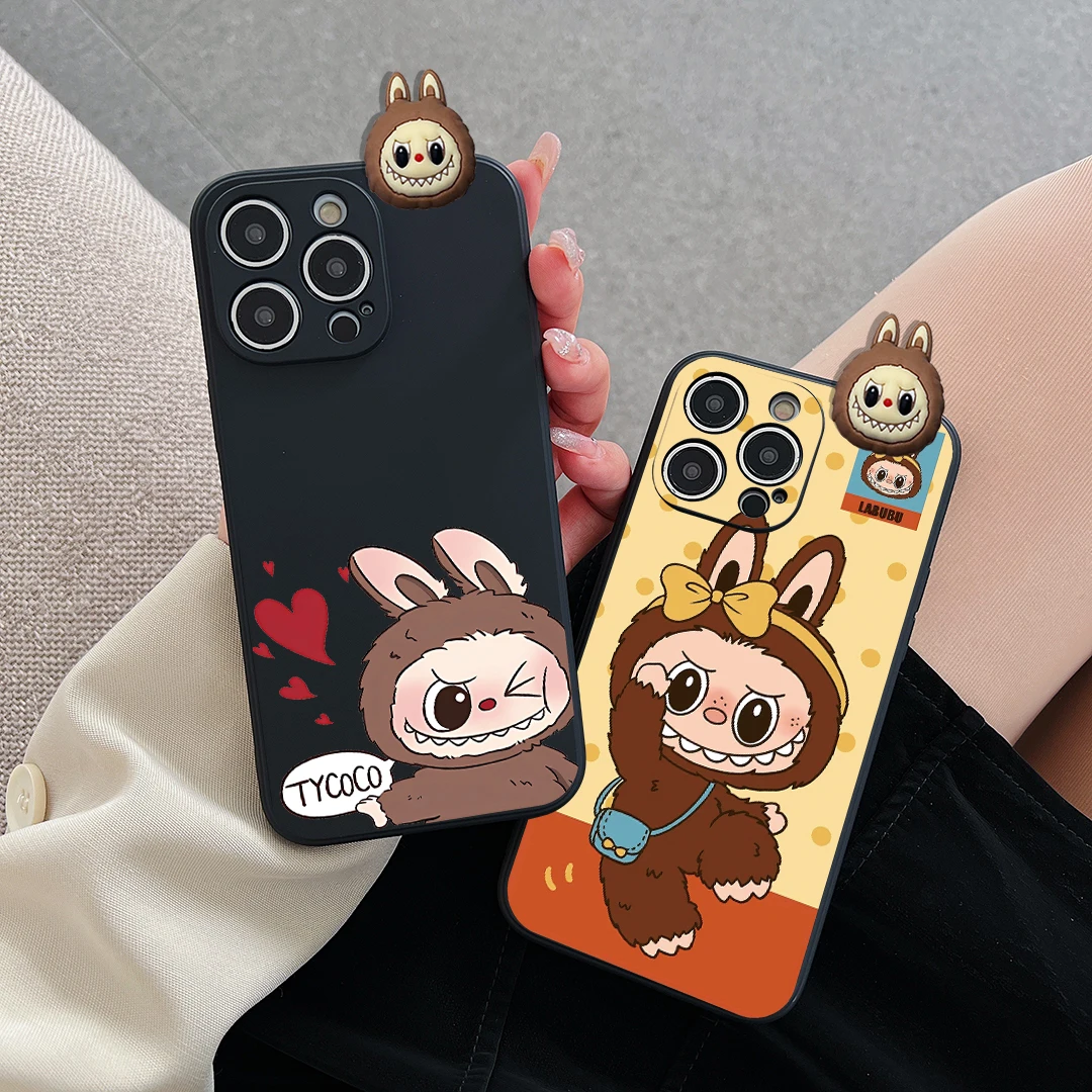 Для Samsung Galaxy Note 8 9 10 20 Ultra Plus lite A 01 30 50 70 wink Чехол Labubu с держателем веревки