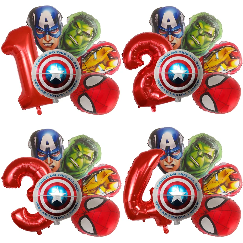 HeroHead Foil Balloons Baby Shower Birthday Party Decoration Kids Superhero Toy Spiderman Iron Man Hulk Inflatable Globos