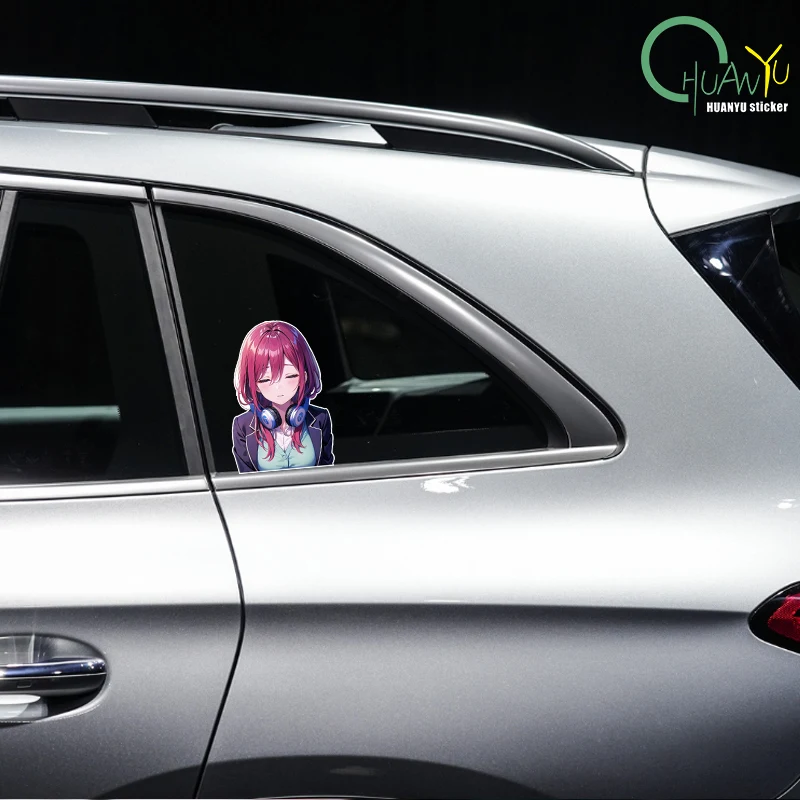 Аниме Девушка Наушники Автомобиль Мотоцикл Кузов Окно Водостойкий