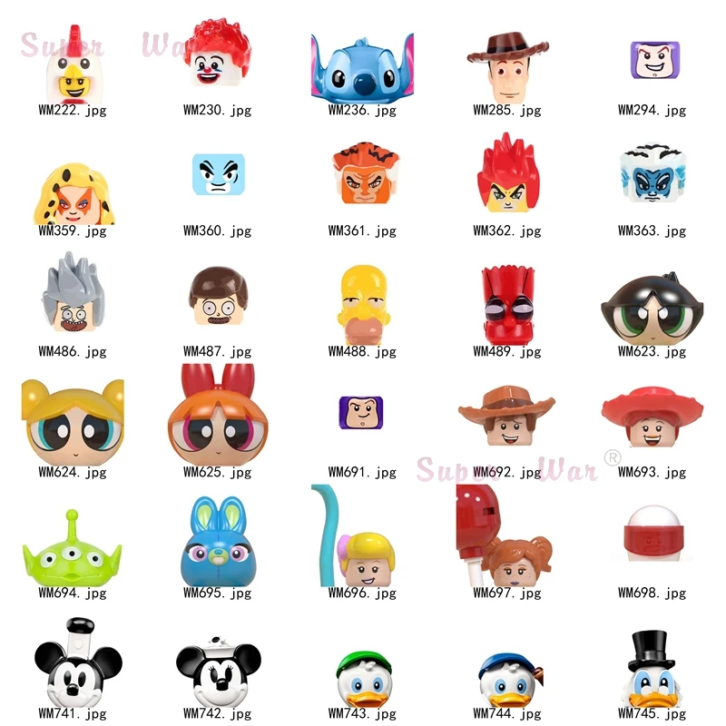 

Single Cartoon Head accessories Building Blocks toy Series-094