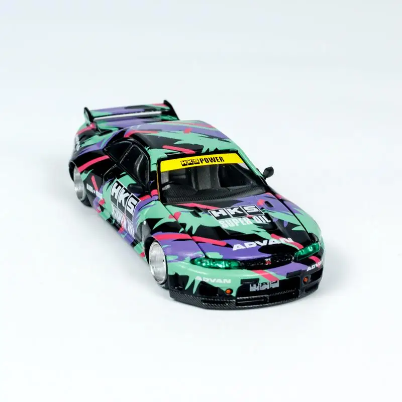 KAIDO HOUSExMINIGT 1/64 Nissan Skyline GTR R33 HKS V1 Игрушечный автомобиль из сплава литая под