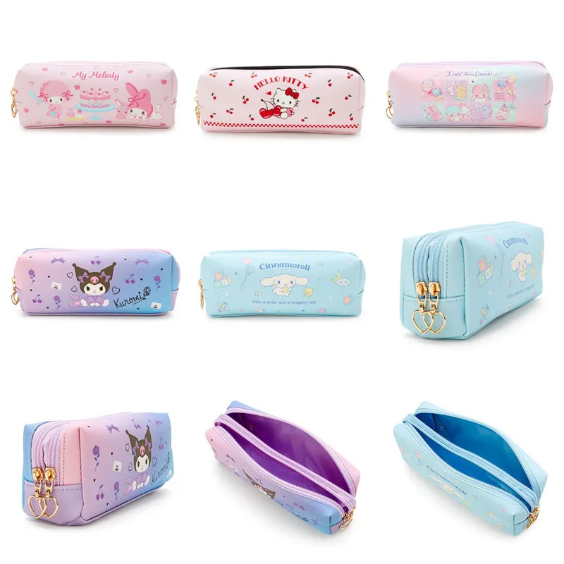 New Sanrioed Anime Kawaii Kuromi My Melody hello kitty Pencil Case Storage Bag Cosmetic Bag Pencil Case Stationery Storage Bag