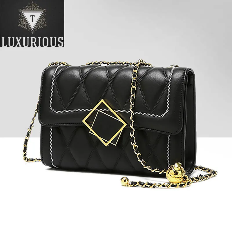 

Flap Quilted Chain Crossbody s for Women 2024 Luxury Rhombic Lattice Shoulder Large Capacity Messenger Bag