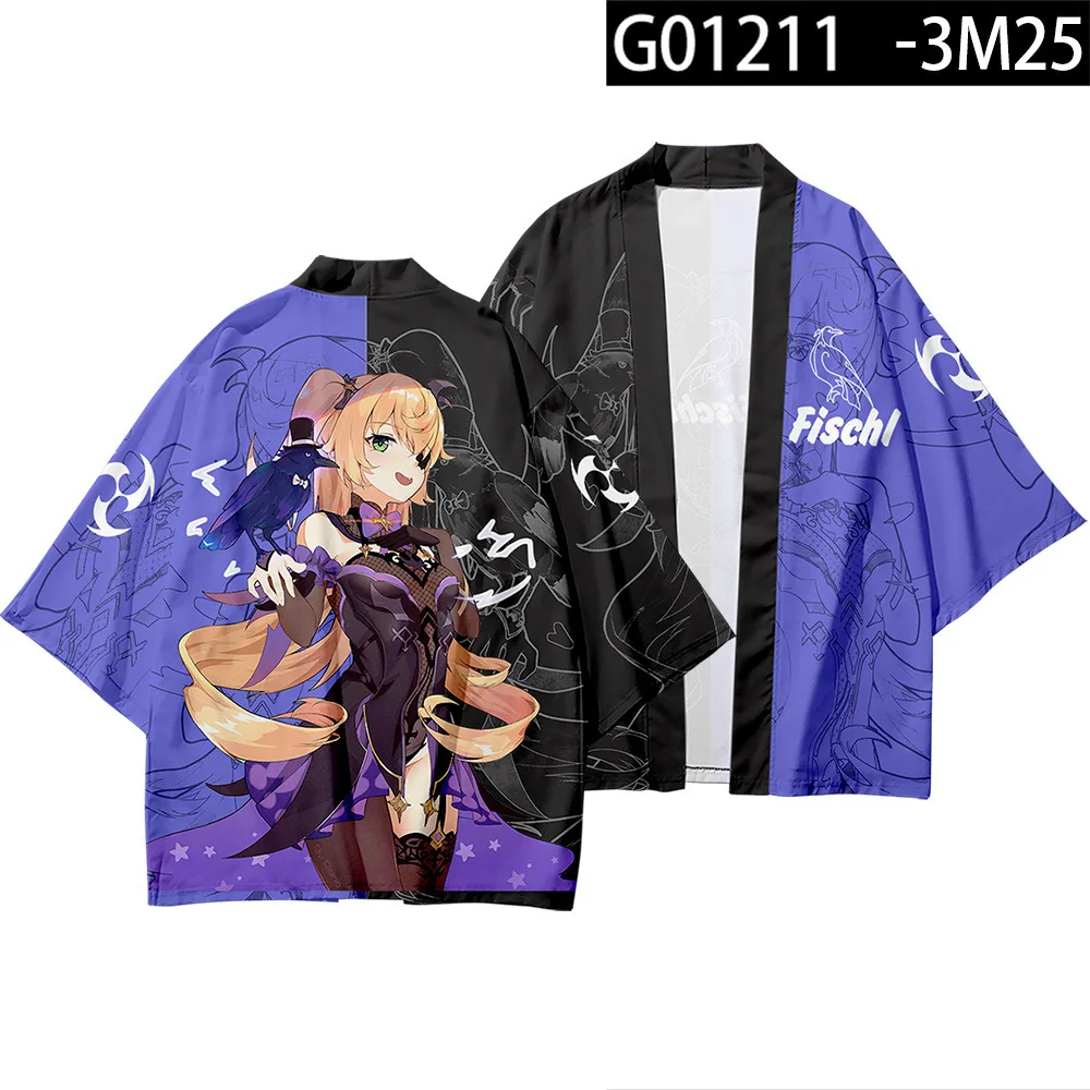 

Newly Design Genshin Impact Fischl Zhongli Kimonos Haori Klee Hutao Keqing Cosplay Ganyu Costume Tops Cloak Shirt Unisex