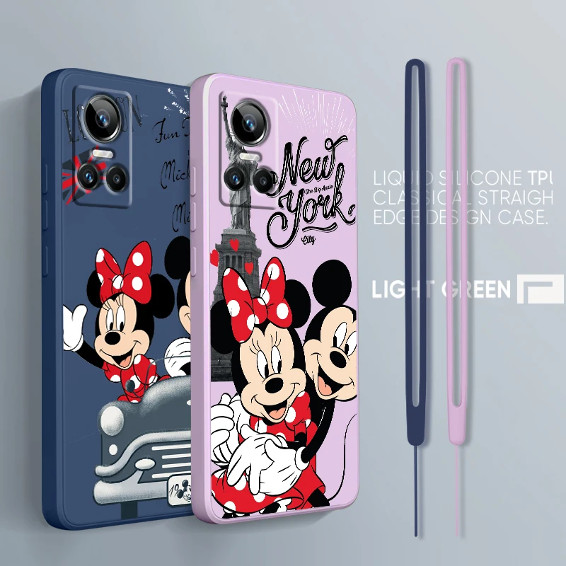 

Anime Mickey Mouse For OPPO Realme GT2 Explorer Master Neo3 C21Y 10 9 8 6 5 4G 5G Pro Liquid Rope Soft Phone Case Coque Capa
