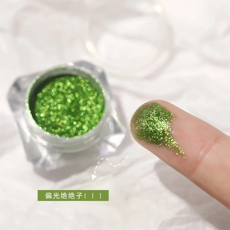 

1Jar свежий фотографический розовый зеленый яблочный зеленый волшебный порошок для ногтей, волшебный зеркальный порошок зеленого чая, маникюрный пигмент