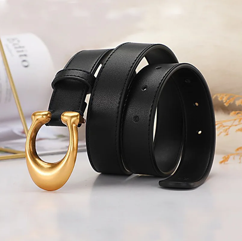 

Women's belt new simple all-match fashion ins Korea retro decorative buckle letter belt jeans cowhide belt women's luxury design