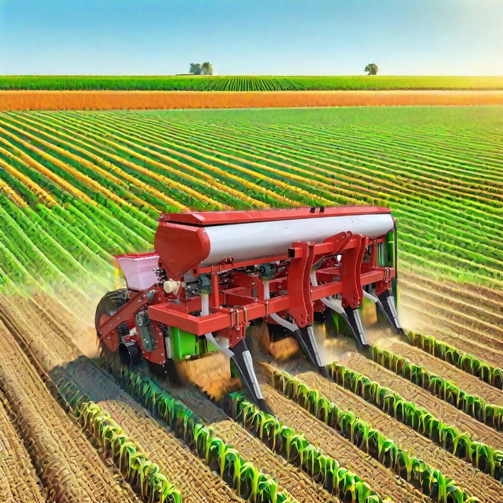 Четырехрядная сеялка для тыквы кукурузы арахиса и фасоли посадки пересадки