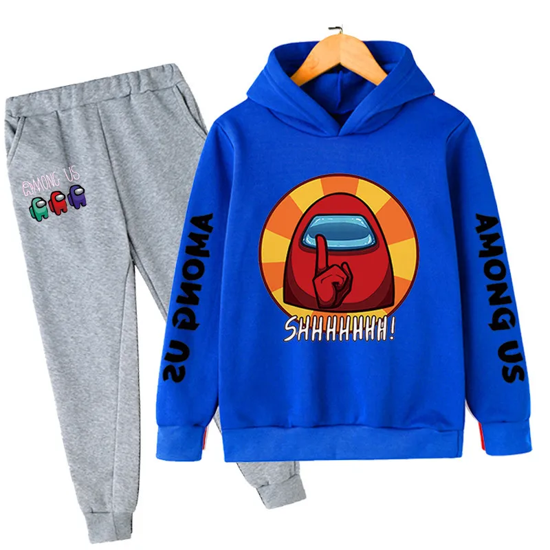 

New Boys Among Us Pieces Sets Tracksuit Impostor Sweatshirt+Pants Pullover Hoodies Suits Casual Sportwear Girl Cartoon Printing