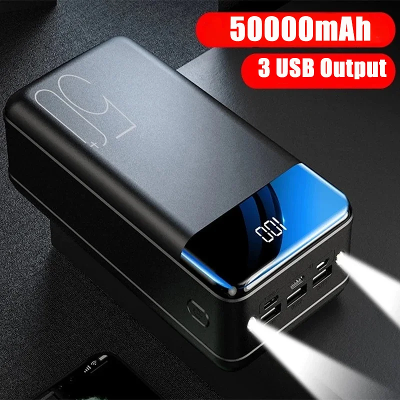 

Портативный внешний аккумулятор на 50000 мА · ч с 3 USB-портами