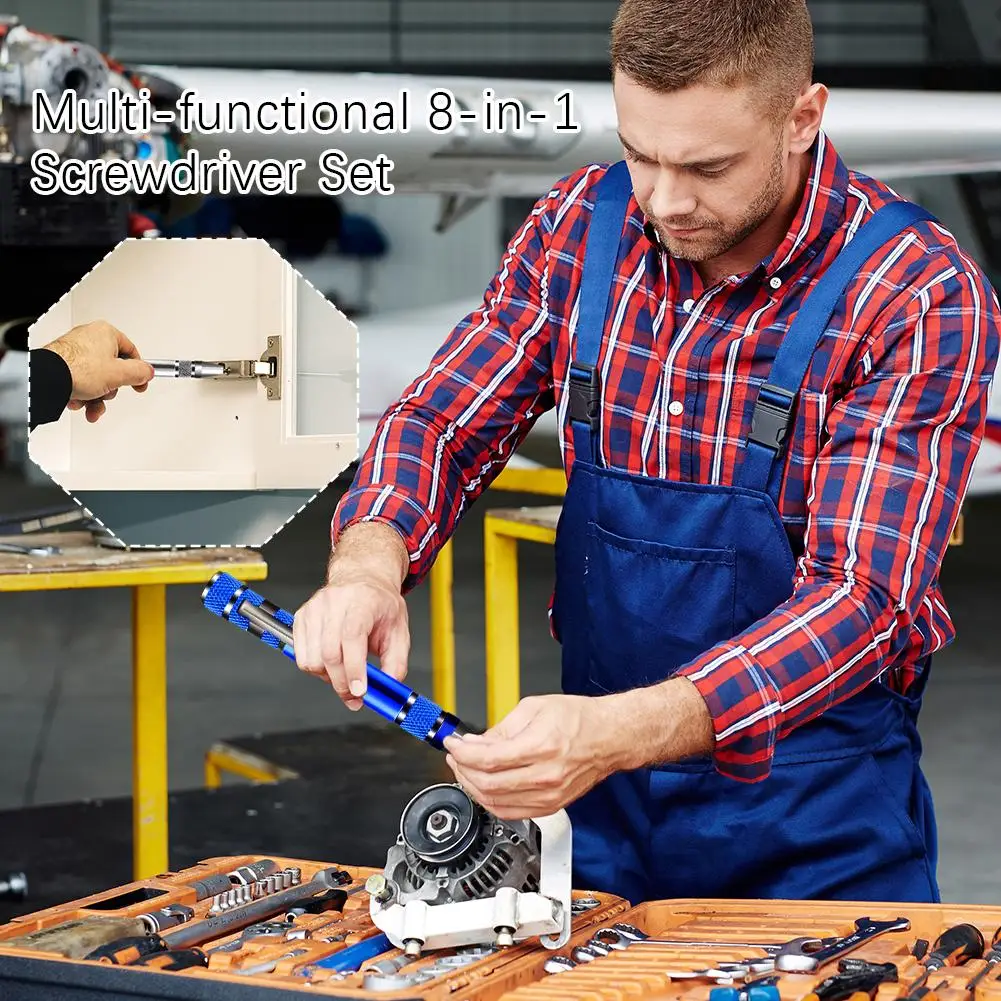 Многофункциональная отвертка Восемь в одном алюминиевая ручка из сплава