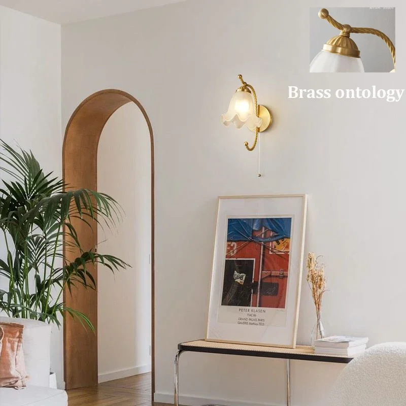 Скандинавские современные настенные светильники E14 стеклянные лампы для спальни