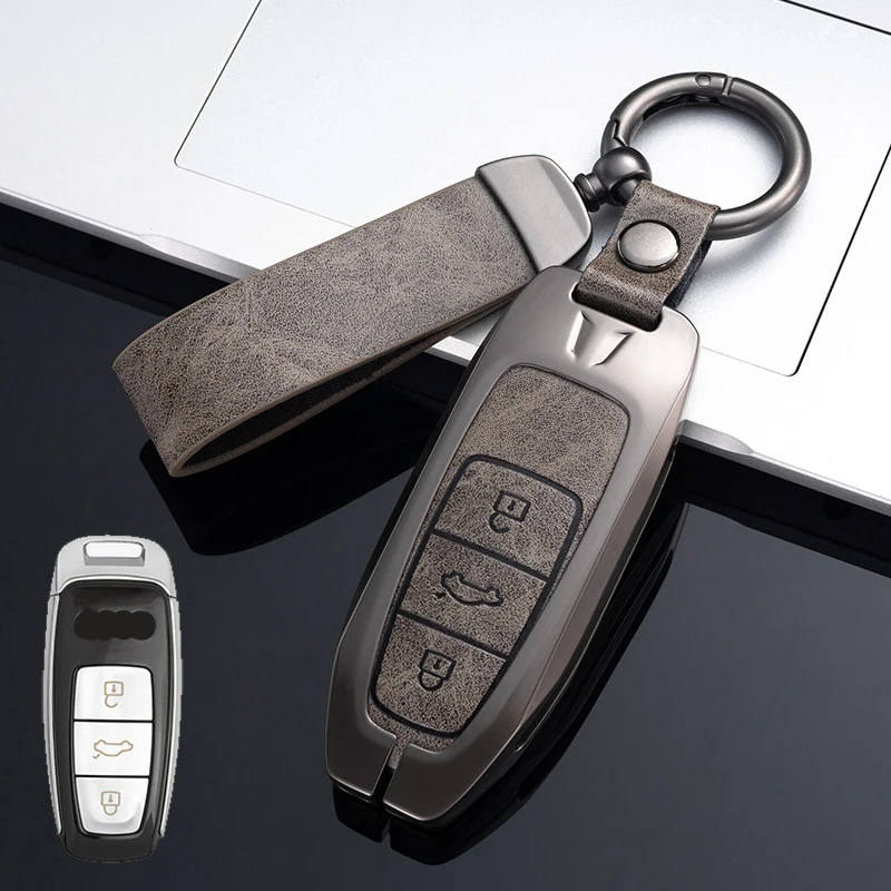 

Zinc Alloy Car Key Case Cover Fob Shell for Audi A3 A4 B9 A6 C8 A7 S7 4K A8 D5 S8 Q7 Q8 SQ8 E-tron 2018 2019 2020 2021