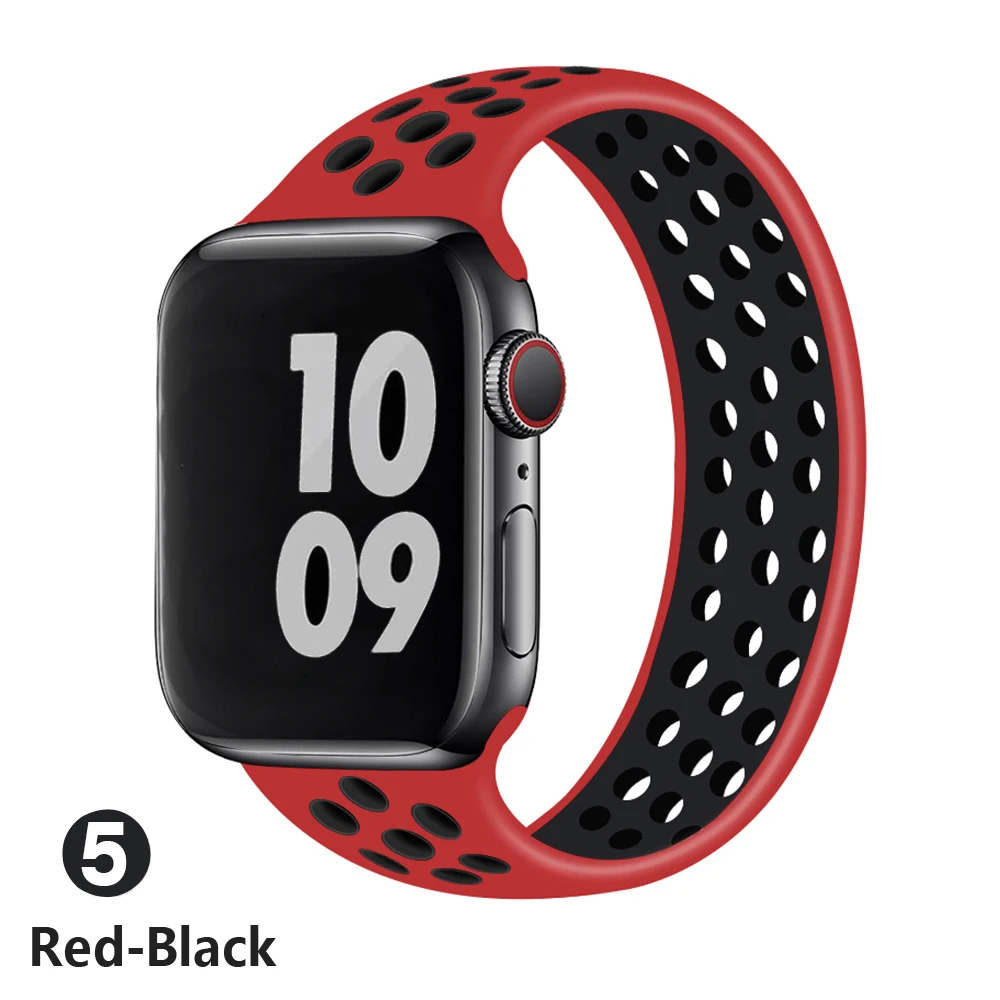 Ремешок силиконовый Solo Loop для Apple Watch Band, эластичный браслет для iWatch 3 4 5 SE 6 7 8, 49 мм 44 мм 40 мм 38 мм 42 мм 41 мм 45 мм (art.: 3920c155bb575) - 3920c155bb575