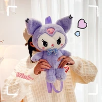 kawaii sanrio kuromi cute plush toys soft plush stuffed dolls backpacks cartoon plush shoulder bags for girl kids birthday gifts