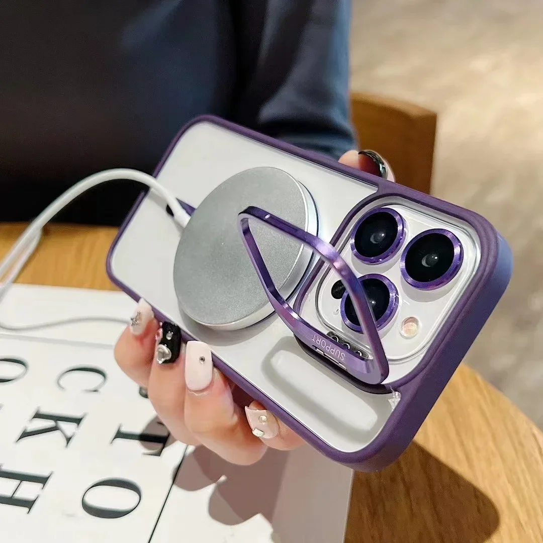 Чехол-держатель С Металлическим Кольцом Совместимый Беспроводной Зарядкой