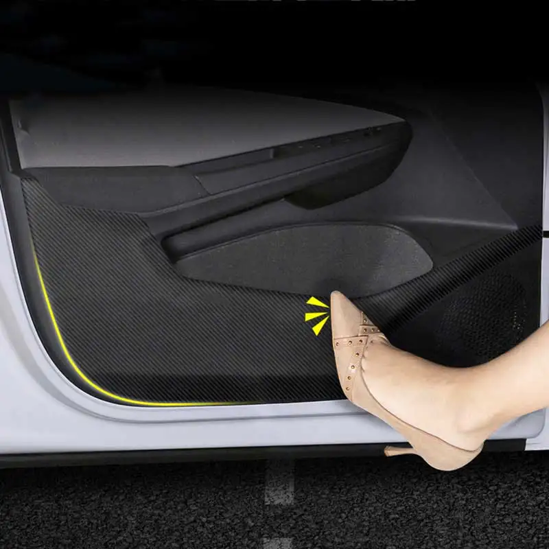 

carbon fiber Car Interior Door Mat Anti-kick Pad Protective Decoration for Volkswagen Vw Golf Mk7 Mk8 Sport 8 7 r pro styling
