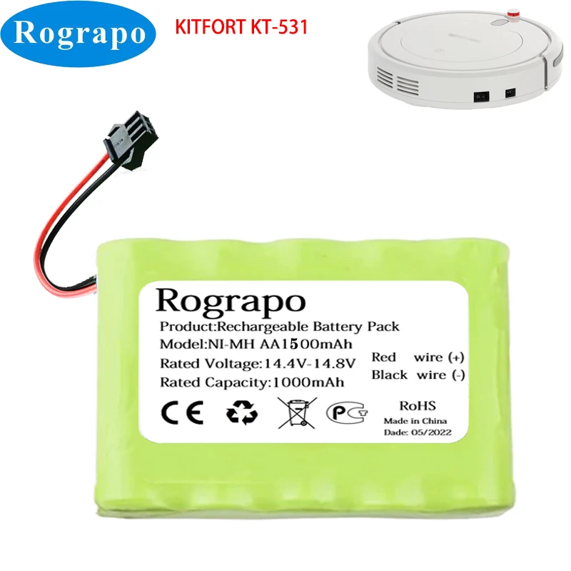 

New 1500mAh NI-MH Robot Sweeper Battery For Kitfort KT-531 KT531 Robotic Vacuum Cleaner Parts Accessories