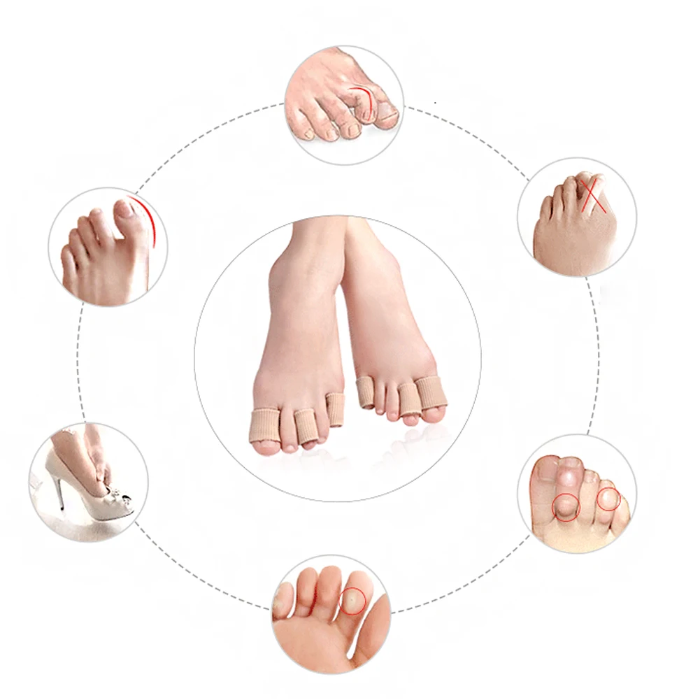 Silicone Tube Toe Protector Separator Applicator Soft Cushion Pad Cap Bunion Corrector Pain Relief Protection Foot Care Sleeve