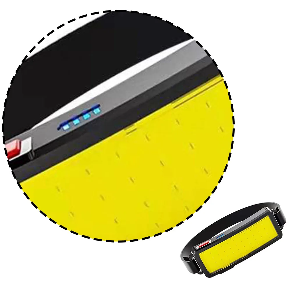 

USB COB налобный фонарь, супер яркий фонарь для рыбалки, водонепроницаемый индикатор батареи, охотничий налобный фонарь для ремонта и бега