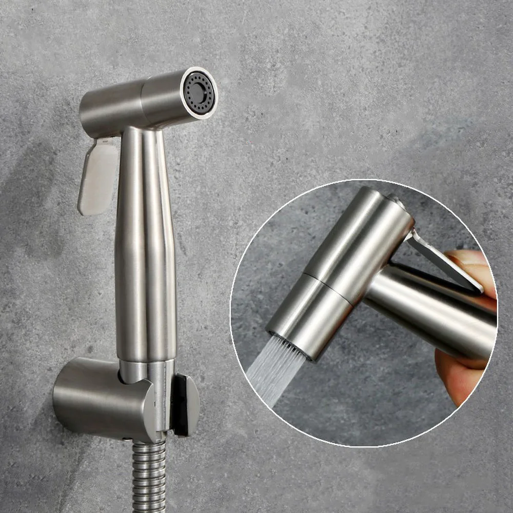 

Handheld Stainless Steel Toilet Sprayer Pressurized Small Shower Nozzle Bidet Faucet Spray Gun Self-cleaning Bathroom Accessorie