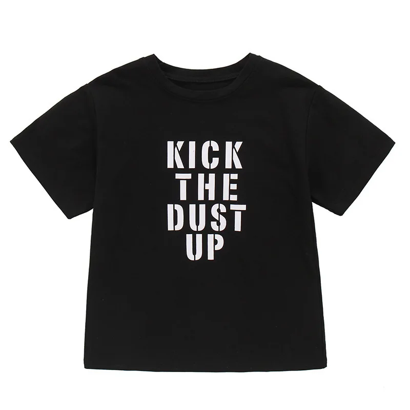 

Детская летняя джинсовая футболка с коротким рукавом, свободного покроя