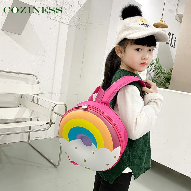 

Baby Backpack Kindergarten Kids School bag Nylon Cute Anime Cartoon Donut Light High Capacity Hard Shell Multifunction New Style