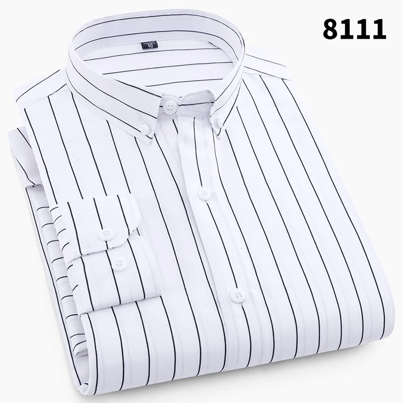 2022 New Spring and Autumn Men's Long Sleeve Casual Business Slim Fit Printed Shirt Korean Youth Stripe British Shirt
