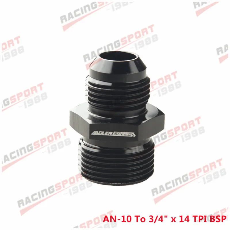 

ADLER SPEED -10 AN AN10 Male Flare To 3/4" BSP Straight Adapter Fitting Black