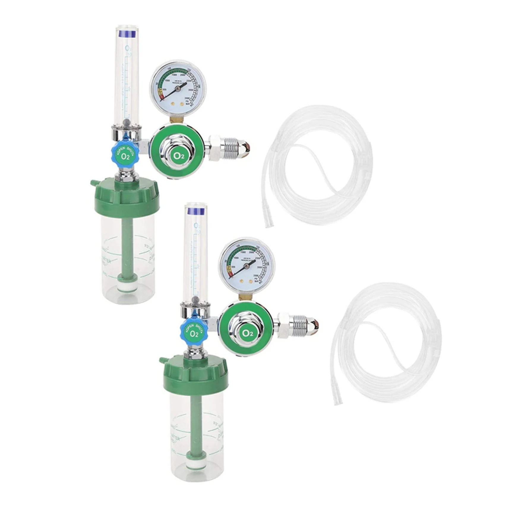 

2X Oxygen Pressure Regulator O2 Pressure Reducer Gauge Flow Meter For Oxygen Inhaler Gas Regulator G5/8-14 Male Thread