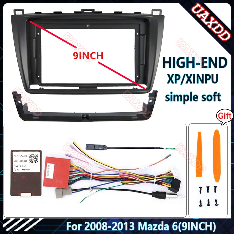 

9-дюймовый автомобильный радиоприемник для Mazda 6 2008-2013, Android, стерео, аудио экран, мультимедийный видеоплеер, кабели навигации, жгут, рамка