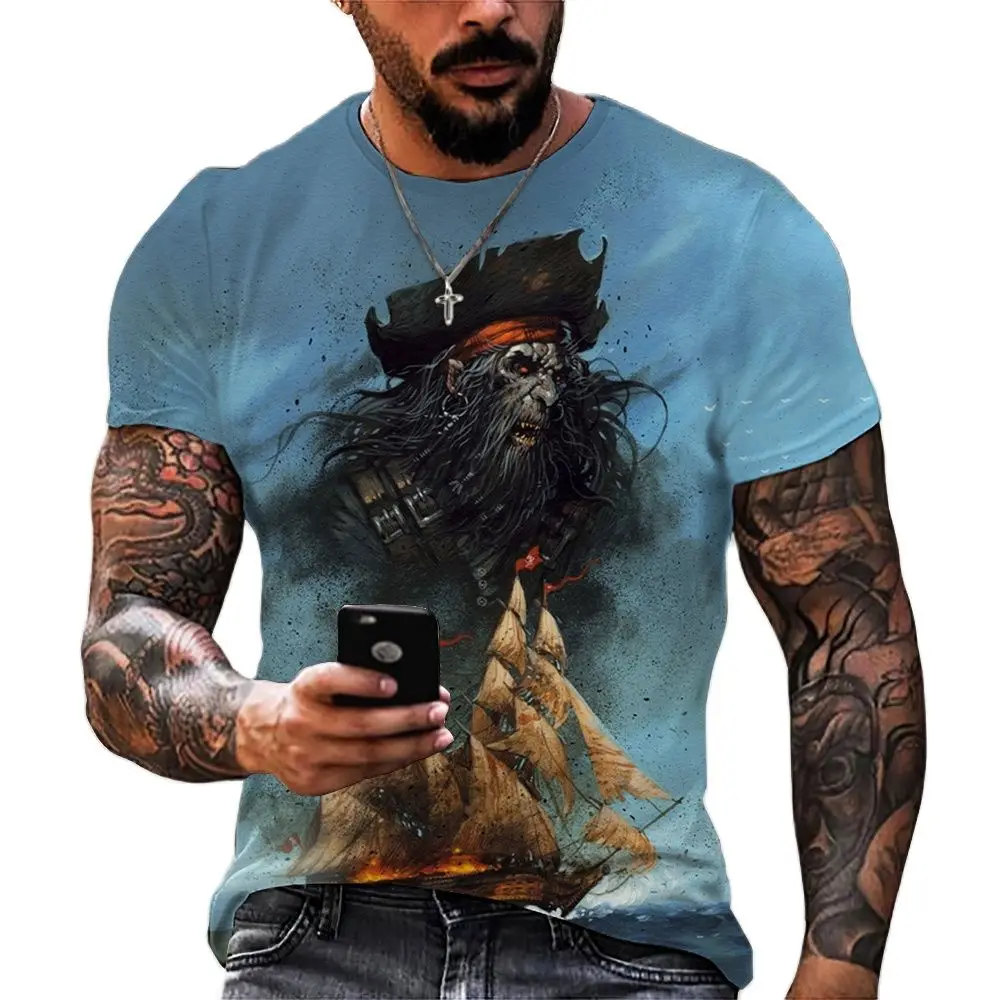 

2022 Men Clothing Men's T-shirs 3d Navigation Print O Neck Shoert Sleeve T shirt Vintage Classic Oversized Tee Shirt Man Clothes