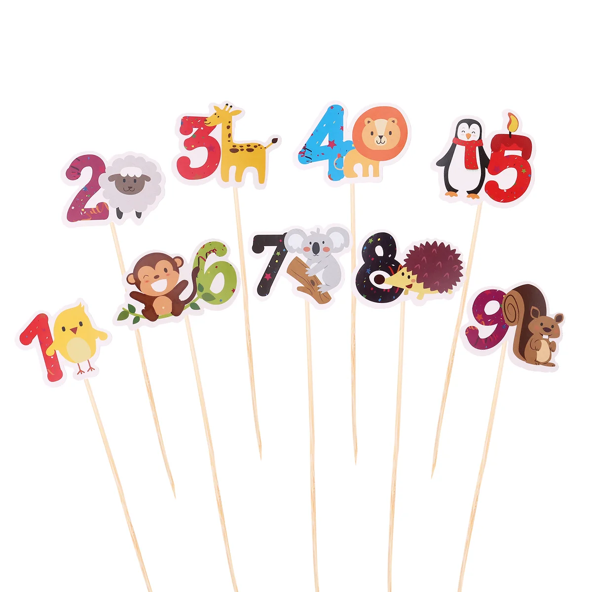 

9PCS Numbers 1-9 Practical Funny Cake Picks for Wedding Party Night Party
