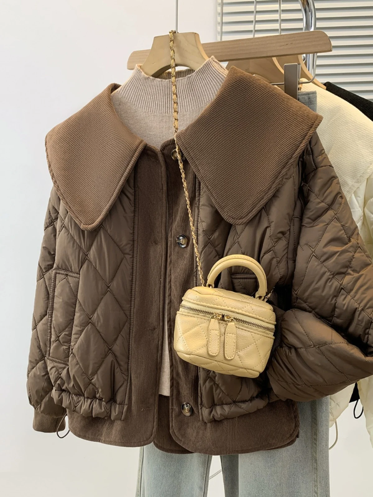 Корейская куртка больших размеров с воротником для куклы на хлопковой подкладке