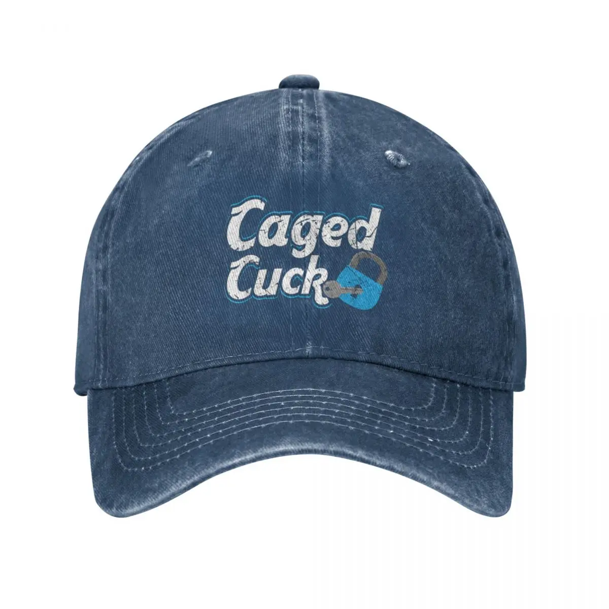 

Caged Cuck Kinky Submissive Cuckold Boy Fetish Chastity T-Shirt Cap Cowboy Hat Golf cap Women hat Men's