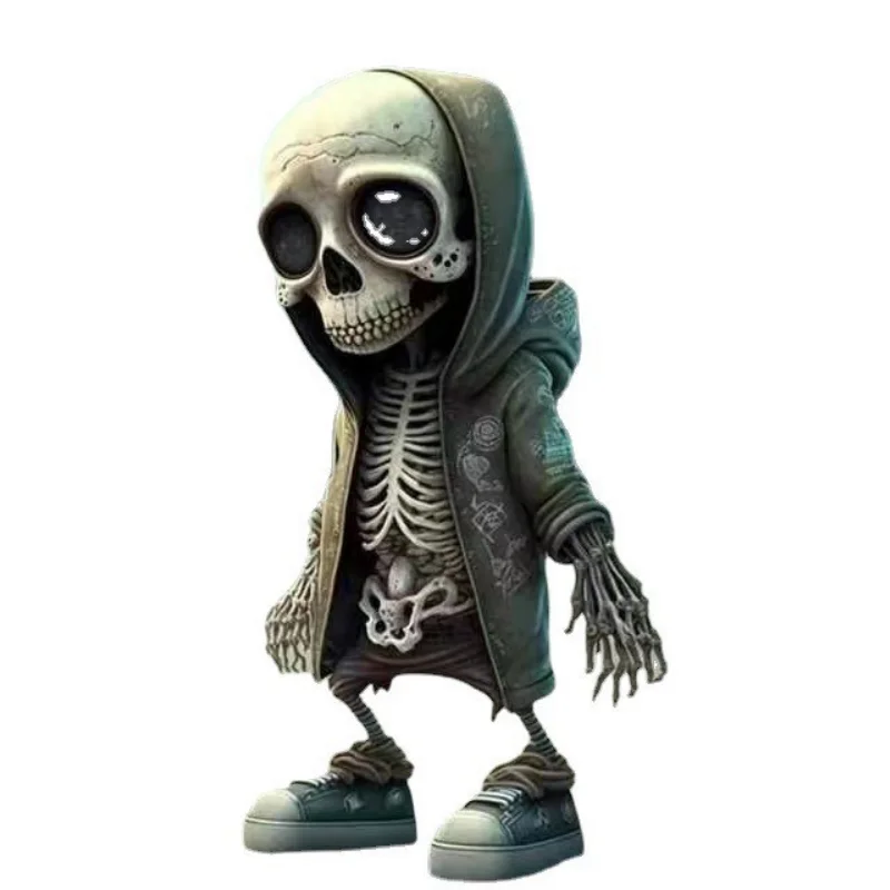 

Halloween Skull Figurine Resin Ornaments Alien Sweater Statue Halloween Party Gifts Crafts Desktop Office Courtyard Decoration