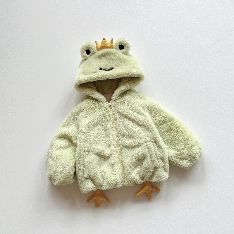 Пальто для девочек плюшевое детское меховое пальто с изображением пингвина