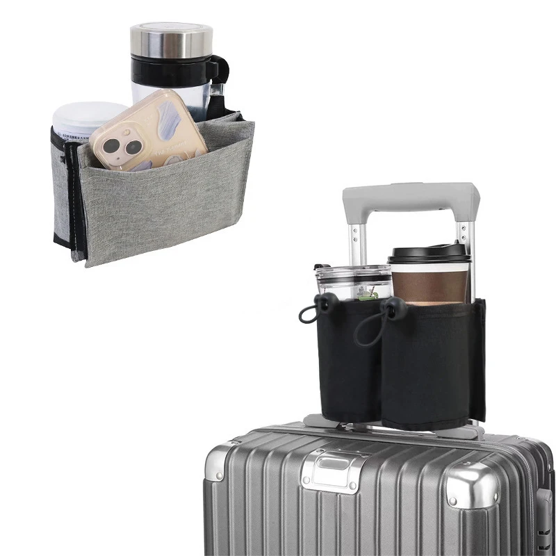 

Luggage Cup Holder2 In 1 Travel Drink Organizer Portable Travel Drink Bottle Holder Fits Suitcase Handles Convenient