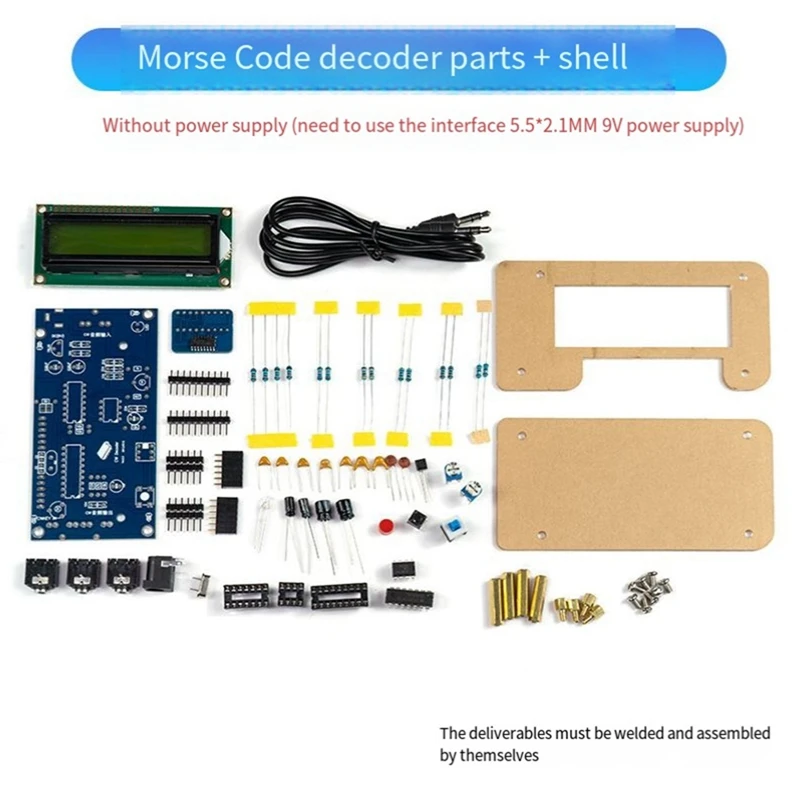 DC9V CW декодер считыватель азбуки Морзе DIY Trainer комплект ЖК-дисплей радиопечатная