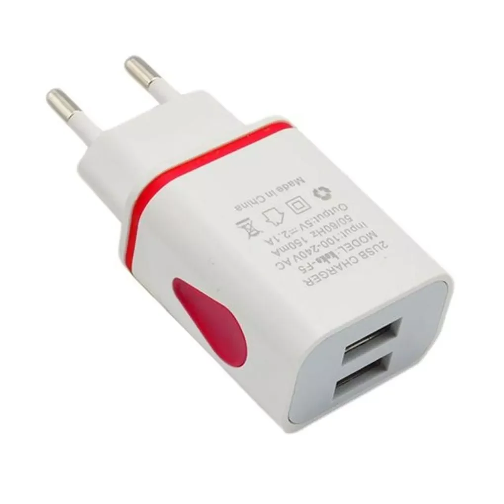 

2.1A 5V LED 2 USB Phone Charger Universal For iPhone For Samsung For HTC Fast Wall Charging Adapter USB Charger EU Plug
