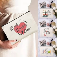 women cosmetic storage organizer hand travel bag lipstick makeup pouch fashion zipper clutch phone purse nurse pattern