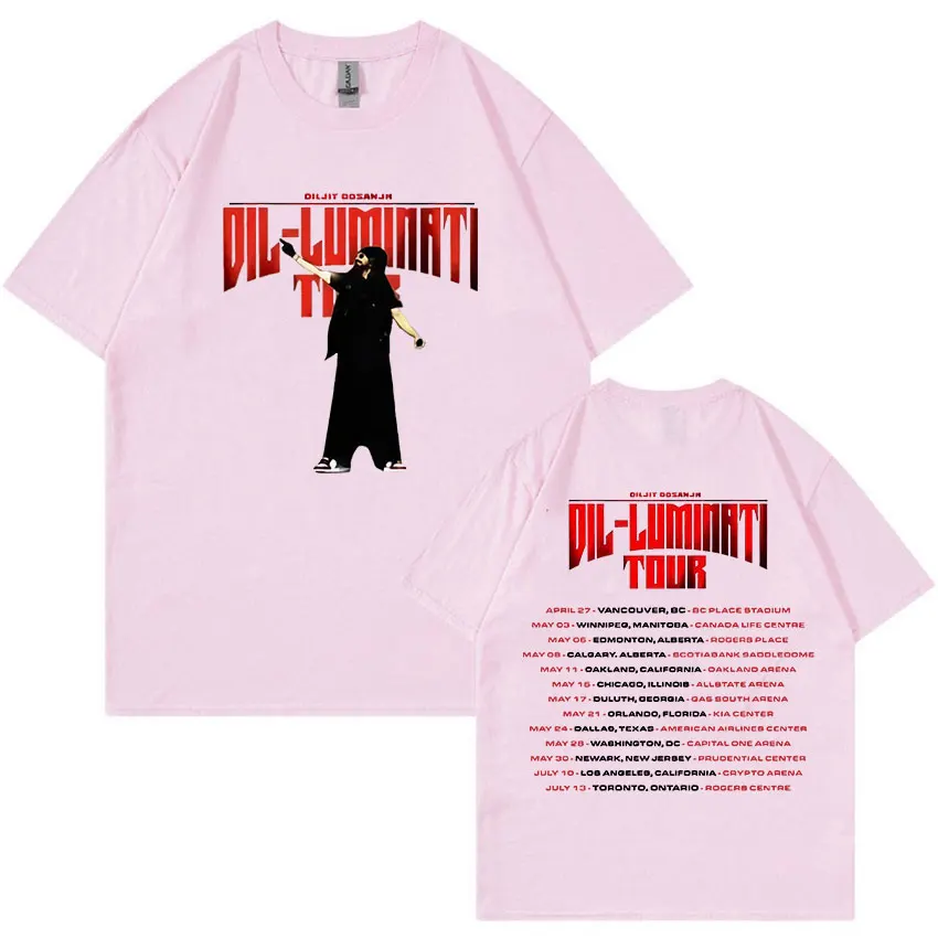 Футболка Diljit Dosanjh Dil-Luminati 2024 Мужская винтажная Модная хлопковая футболка оверсайз