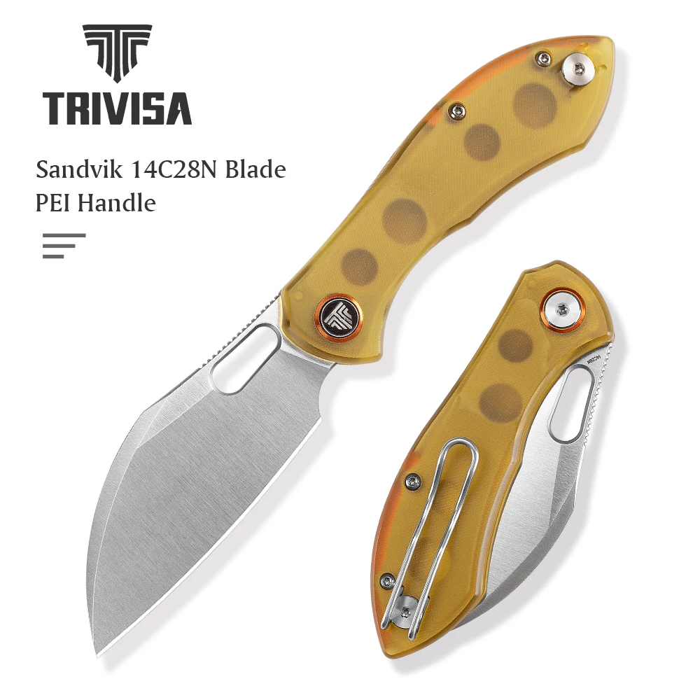 Фото Складной нож TRIVISA Pocket Batwing с лезвием 14C28N и рукоятью PEI – высококачественный инструмент для выживания на природе, кемпинга, туризма. Отличный подарок. №1