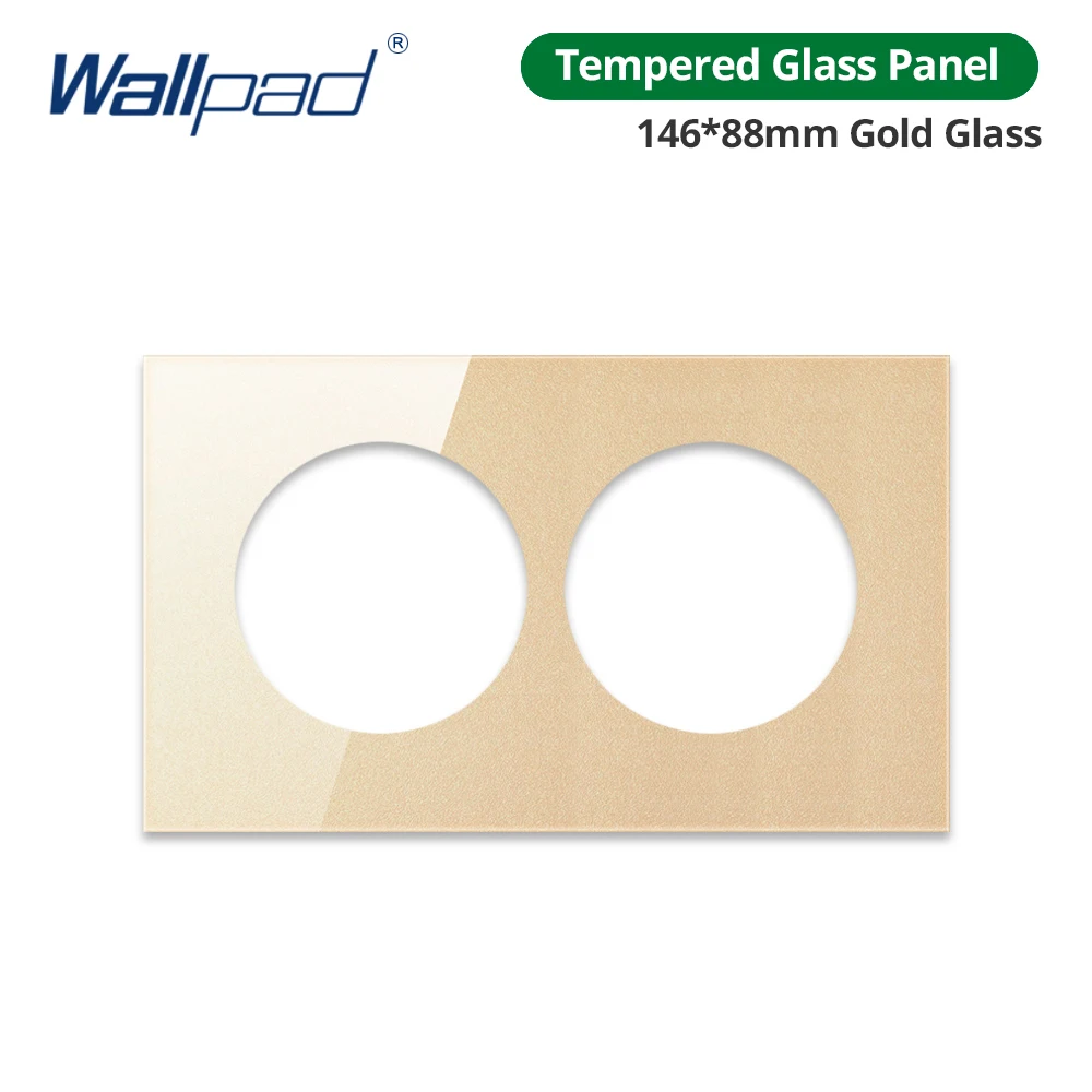 

Двойная закаленная стеклянная панель Wallpad, всего 146*88 мм, белый и черный круглый круг